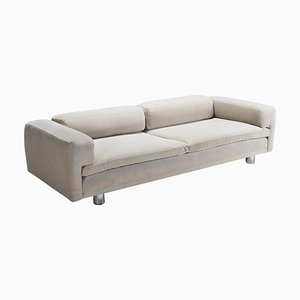 Divano grande Diplomat in velluto bianco sporco di Howard Keith per Hk Furniture, anni '70