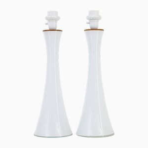 Vintage Opalglas Lampen von Bergboms of Sweden, 1960, 2er Set