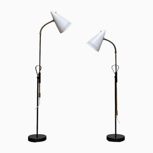 Vintage Swedish Adjustable Model 7070 Floor Lamps from Falkenbergs Belysning, 1960s, Set of 2