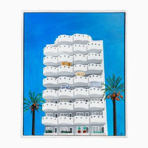Octavia Campbell-Davy, Block of Flats, Acrylic on Canbas, Framed