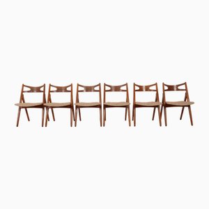 CH29p Sawbuck Dining Chairs by Hans J. Wegner for Carl Hansen & Son, Set of 6