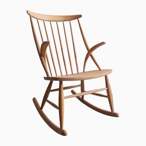 Rocking Chair IW3 par Illum Wikkelsø pour Niels Eilersen, 1960s