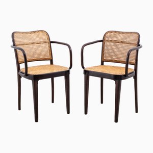Armlehnstuhl Modell Nr. A 811/F von Josef Hoffmann für Thonet, 2er Set