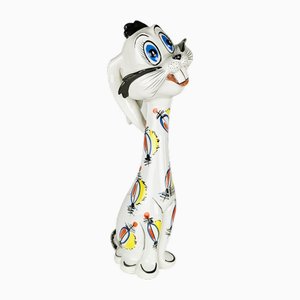 Grande Figurine Lapin en Céramique Peinte à la Main pour Walt Disney, 1962