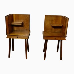 Arts and Crafts French Bedside Tables, 1960s, Set of 2