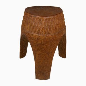 20th Century African Tribal Carved Hardwood Side Table