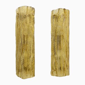 Gold Yellow Murano Glass Sconces in the style of Mazzega, 2000s, Set of 2
