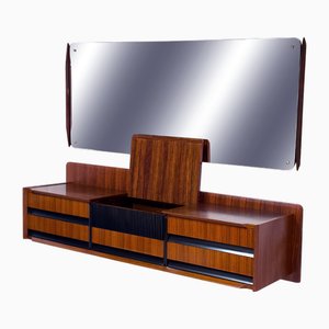 Italienisches Mid-Century Sideboard zur Wandmontage mit Spiegel von Vittorio Dassi für Dassi Mobili Moderni, 1958, 2er Set