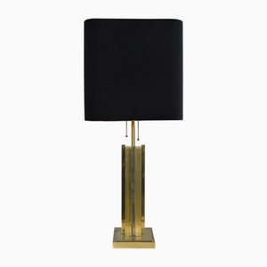 Lampada da tavolo brutalista in ottone di Belgo Chrom, Belgio, anni '70