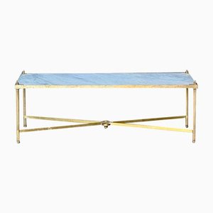 Mesa de centro francesa Mid-Century de latón, años 50