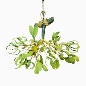 Jugendstil Deckenlampe aus Mistelholz, Frankreich, 1900er