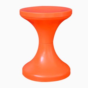 Space Age Orange Hocker mit Tulpenfuß