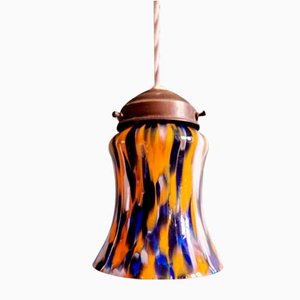 Mid-Century Hängelampe aus mundgeblasenem Muranoglas, 1950er