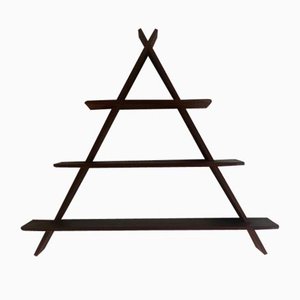 Dreieckiges Wandregal aus Teak mit drei Ebenen, 1960er
