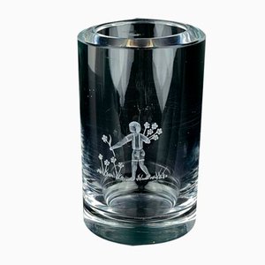 Vaso Bud in cristallo inciso di Orrefors, Svezia, anni '50-'60