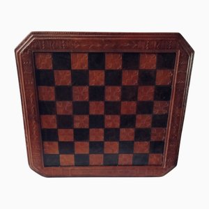 Handcrafted Leather Chessboard, Set of 33
