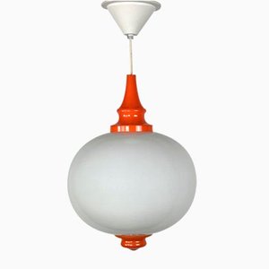 Space Age Pendant Lamp with Milk Glass Ball