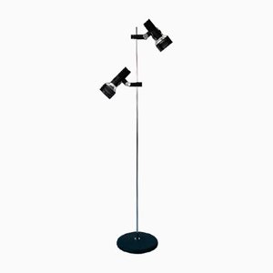 Mid-Century German Chrome and Black Floor Lamp from Hustadt Leuchten, 1960s