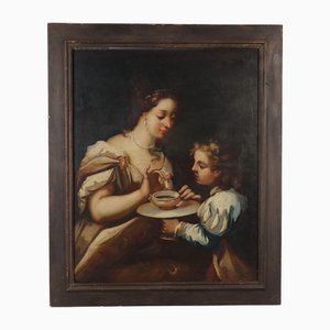 Cleopatra dissolve una perla in una tazza di aceto, 1600, Olio su tela