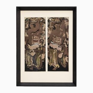 Georges Braque, Figuras, Impresión en color de cliché, 1948, Enmarcado