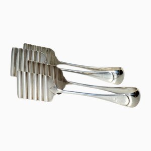 Art Deco Nickel Silver Asparagus Tongs from Broggie, 1930s, Set of 2