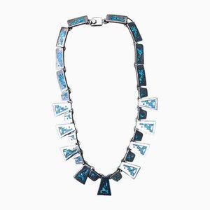 Sterling Silver and Turquoise Designer Necklace, 1970s
