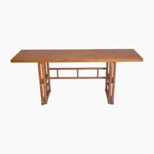 Table McGuire Vintage en Bambou avec Plateau Extensible en Bois, 1970s