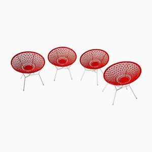 Outdoor Balloon Lounge Chairs, Italy, 1970s, Set of 4