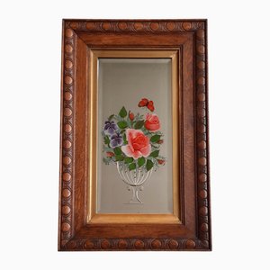 Victorian Painted and Etched Mirror, 1890s