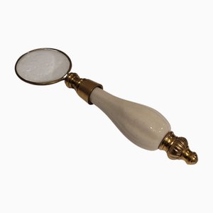 19th Century Ceramic and Gilt Bronze Magnifying Lens, England