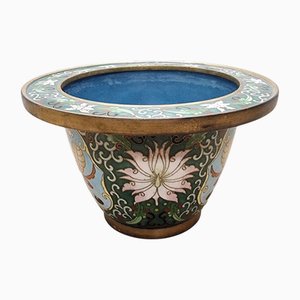 Vintage Chinese Cloisonne Flower Pot, 1970s