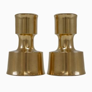 Candelabros daneses Mid-Century de latón de Jens Quistgaard, años 60. Juego de 2