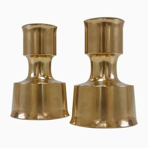 Bougeoirs Mid-Century en Laiton par Jens Quistgaard, Danemark, 1960s, Set de 2