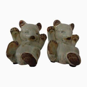 Dänische Studio Keramik Bären von Søholm, 1960er, 2er Set
