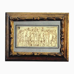 Andrea Boscoli, The Payment of the Duty, 16th Century, Pen and Ink on Paper, Framed