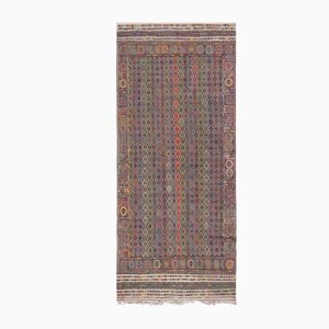 Vintage Turkish Kilim Jajim Rug with Geometrical Design