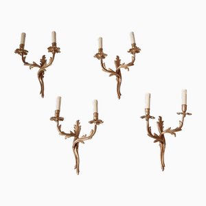 Apliques de pared de latón, años 60. Juego de 4