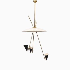 Lampada da soffitto Mid-Century in ottone, Italia, anni '60