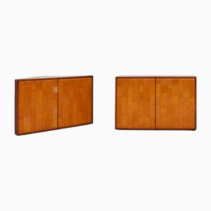 Vintage Italian Patinated Leather Sideboards by Tito Agnoli, 1975, Set of 2