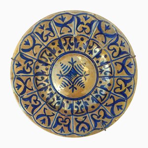 Antique Metallic Reflection Ceramic Wall Plate from Manises