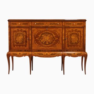 20. Jh. Barschrank aus Holz mit Intarsien, 1950er