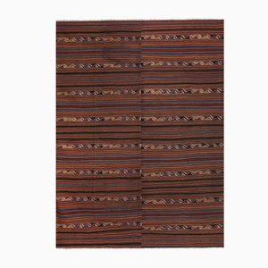 Bohemian Striped Wool Kilim Rug, 1960s