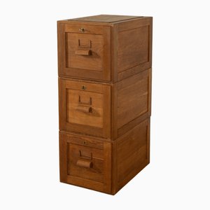 Brown Oak Filing Cabinet, 1920s