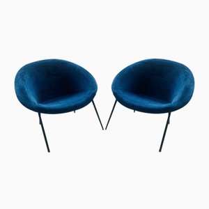 Butaca alemana vintage modelo 369 en azul de Walter Knoll One of 2 para Walter Knoll / Wilhelm Knoll