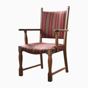 Danish Brutalist Oak Armchair in the style of Henning Kjærnulf, 1960s