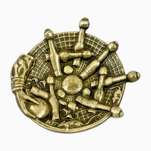 Bowling Ashtray in Bronze attributed to National Brass and Iron Works, 1910s