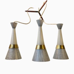 Lustre à Suspension Diablo Trio Moderne en Verre Papillon attribué à Stilnovo, Italie, 1950s