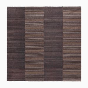 Bohemian Striped Wool Kilim Rug, 1960s