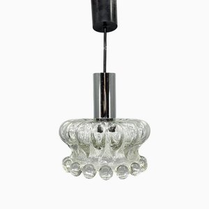Small Vintage Pressed Glass Pendant Light, Former Czechoslovakia, 1970s