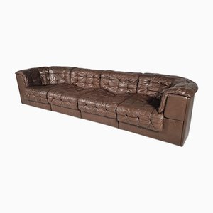 DS-11 Sectional Patchwork Sofa in Light Brown Leather from de Sede, 1970s, Set of 4